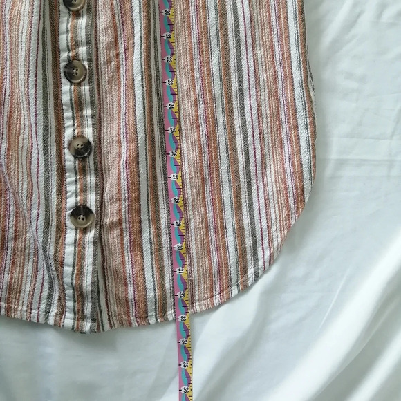 Urban Outfitters Carson Linen Blend Button Front Striped Midi Skirt Medium - Picture 15 of 16